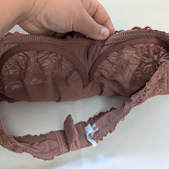 AERIE Strapless Bra Old pink Color Size 36C With Wire Lacework - Picture 3 of 8